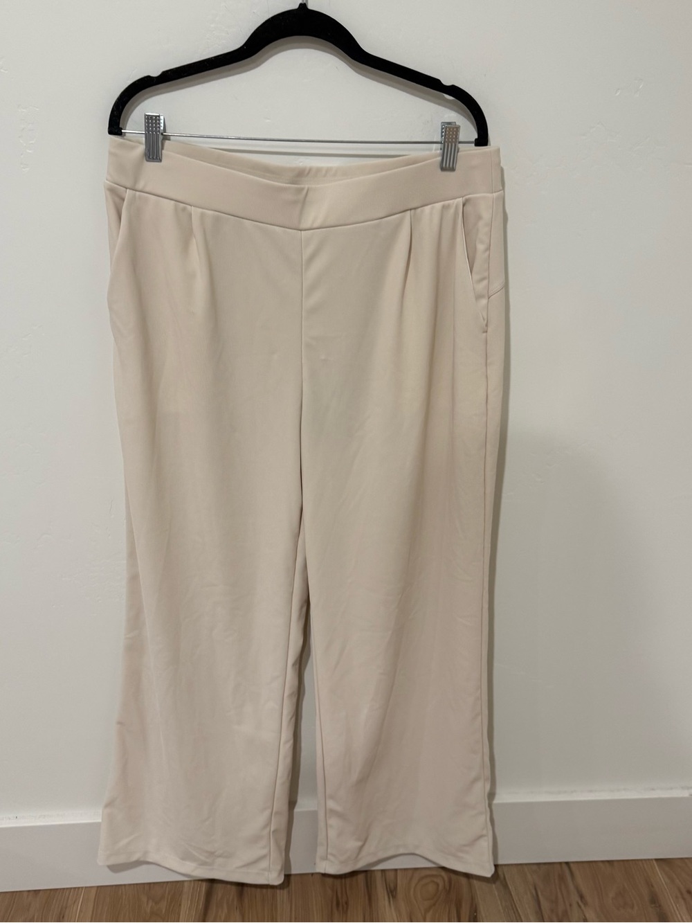 HALARA Cream Wide-Leg Pull-On Pants Womens XL Beachy Business Casual Travel